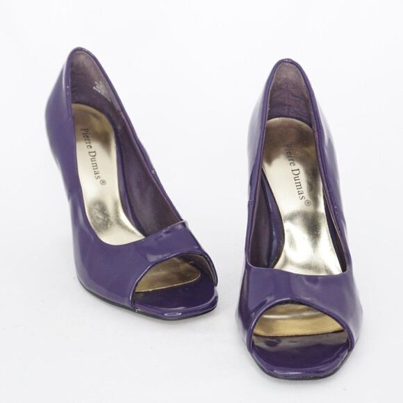 Pierre Dumas Purple Patent Leather Branda 2 Heels, Size 6.5 - Picture 1 of 8